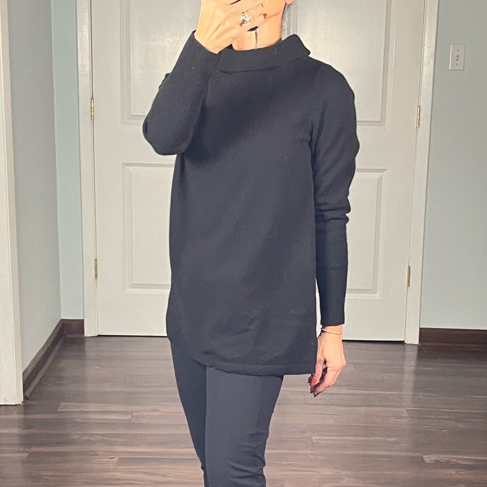 Talbots 100% black cashmere sweater size Petite M